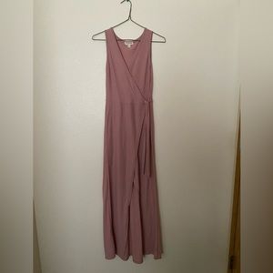 Floor Length Pink Dress With Slit In The Front Size Small